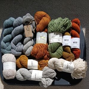 11 Assorted Popular Fingering Weight Yarn Bundle in Earth Tones